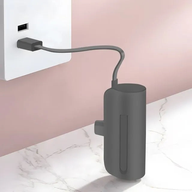 Caricatore di emergenza 6000mAh, cavo USB-C + connettore Lightning - nero