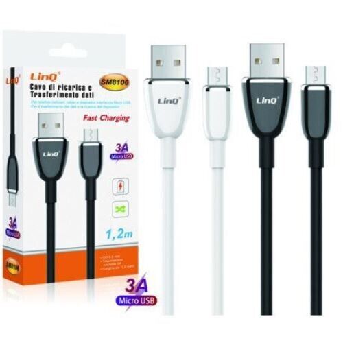 Cavo Di Ricarica Fast Rapido Trasferimento Dati Microusb Usb 3A Linq Sm8106