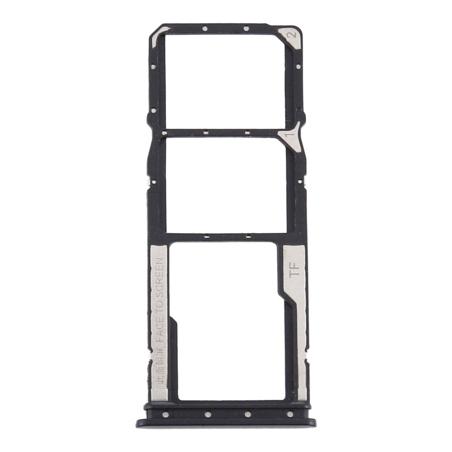 SLOT CARRELLO LETTORE VANO SCHEDA SIM SD XIAOMI REDMI 9 9i 9A 9C 9AT 10A NERO