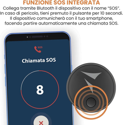 Localizzatore gps per chiavi, macchine, borse, zaini, valigie, funzione SOS inclusa. Funziona con app Dov’è di Apple (licenza ufficiale apple)