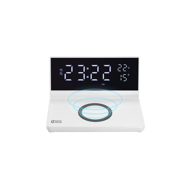SGS SCLOCK Sveglia Orologio Digitale ricarica Wireless 15W Black