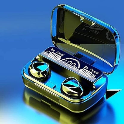 Auricolari Bluetooth M10 con cancellazione del rumore, power bank, microfono e comandi touch, auricolari Bluetooth wireless con display LED